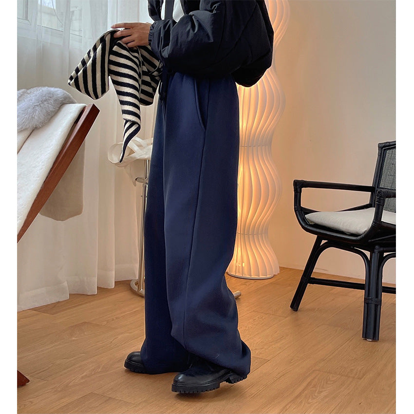 Damen Extraweite Palazzosweathose aus Baumwoll-Fleece mit Tunnelzug und Eingrifftaschen Echoarchiv