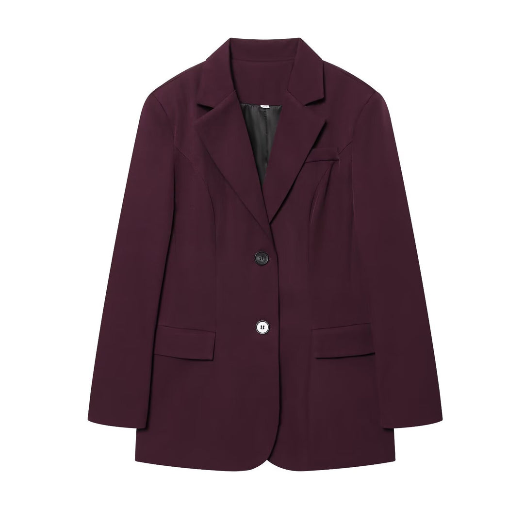 Damen eleganter Longline-Blazer mit taillierten Abnähern und Pattentaschen Echo Archiv