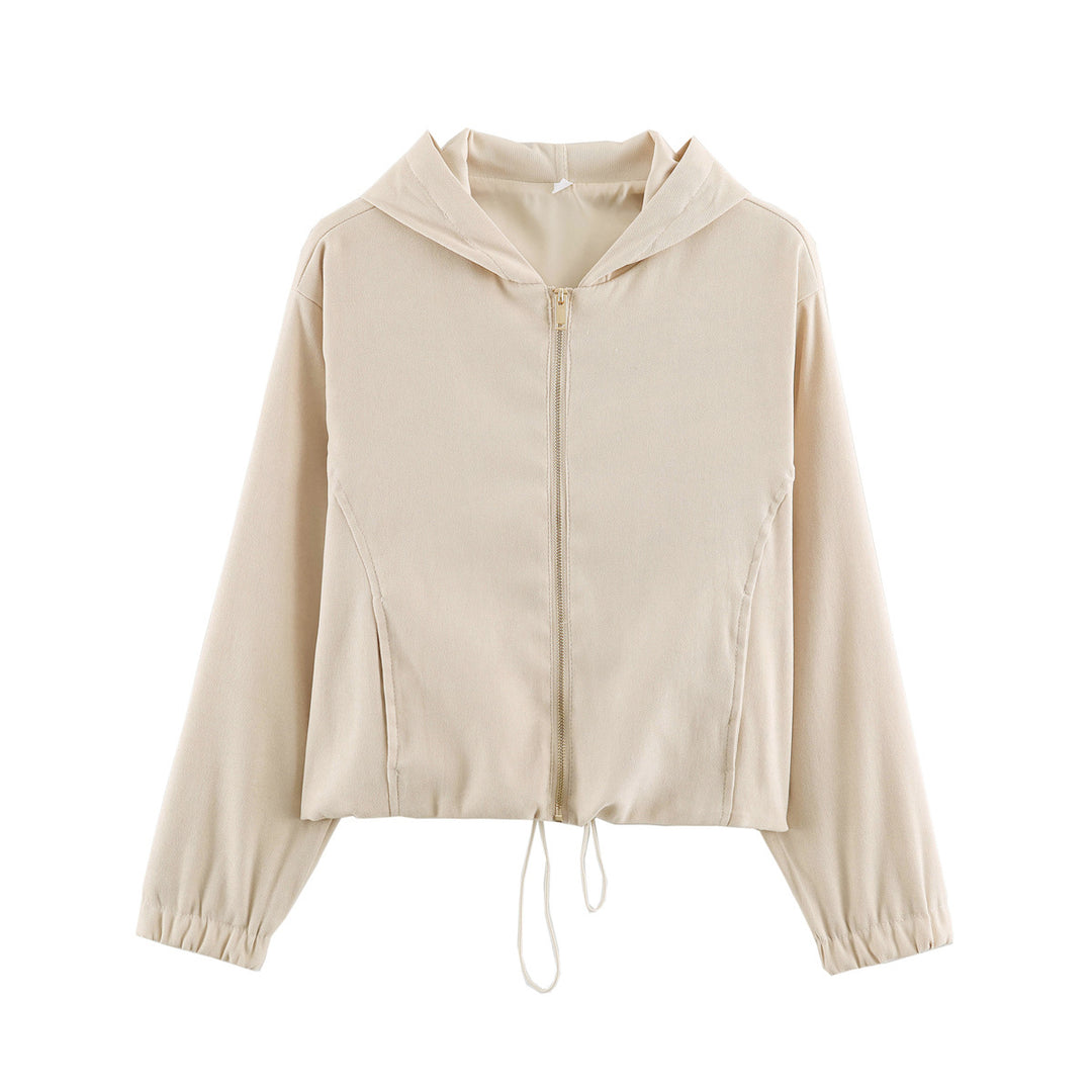 Damen Jersey‑Zweiteiler mit kurzer Kapuzenjacke, Kordelzug und gerader Komforthose Echo Archiv