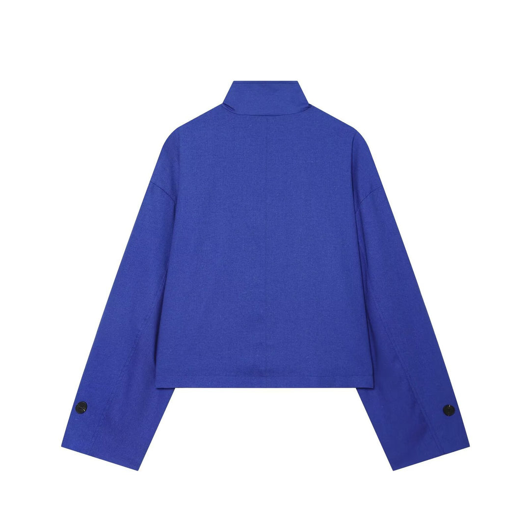 Damen Kurzjacke mit Stehkragen, Schulterriegeln und Knopfverschluss Echo Archiv
