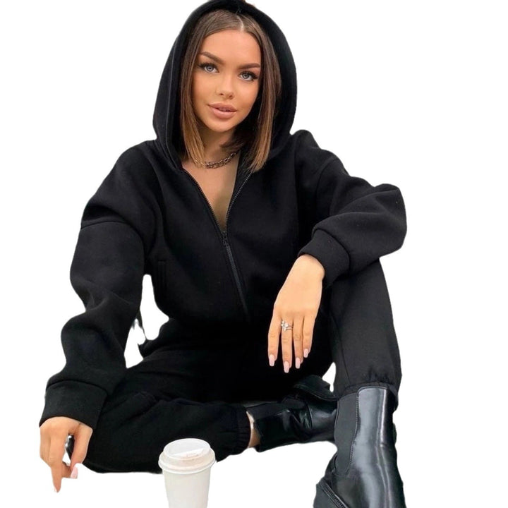 Damen nan weiches Reißverschluss-Hoodie und taillierte Komfort-Jogginghose Set mit innenliegendem Fleece Echo Archiv