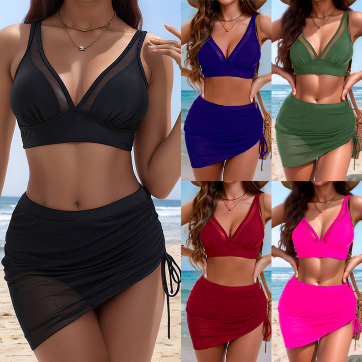 Damen Sportlicher Bikini mit verstellbaren Trägern und seitlichem Raffungselement Echo Archiv