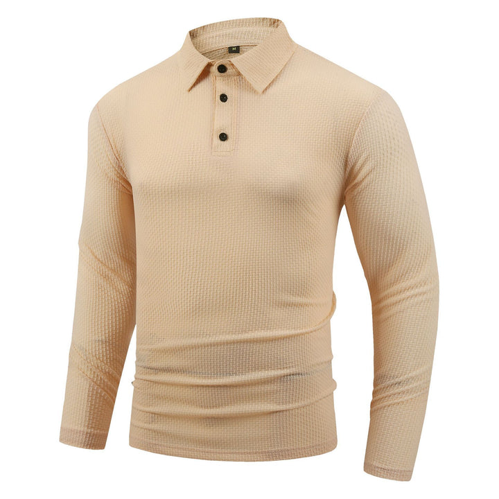 Herren Langarm Poloshirt mit strukturiertem Gewebe Echoarchiv