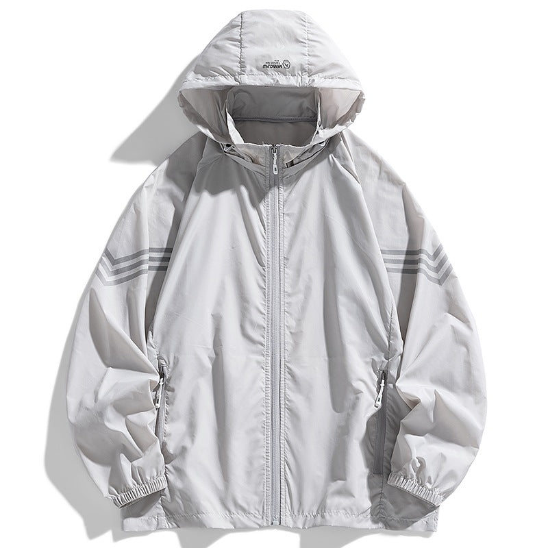 Herren Leichte Windbreakerjacke mit Kapuze und praktischen Taschen Echo Archiv