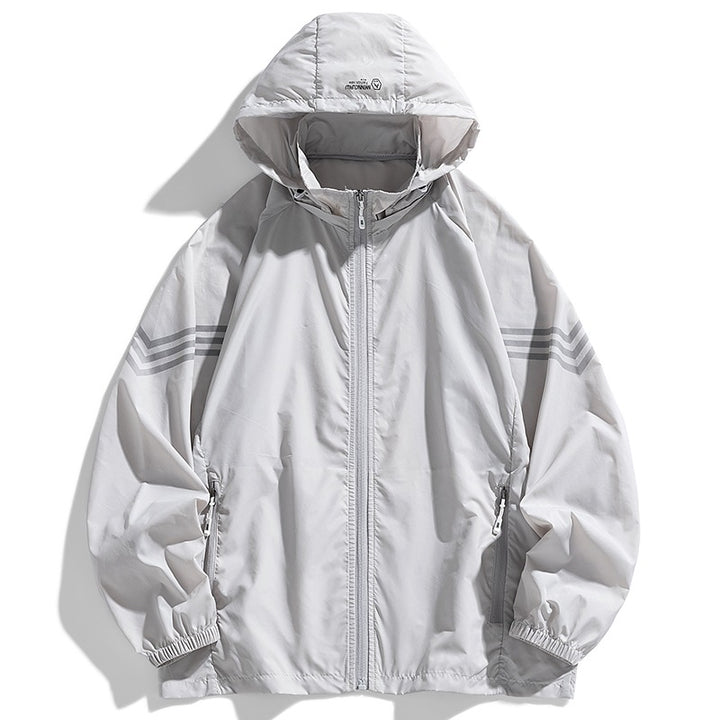 Herren Leichte Windbreakerjacke mit Kapuze und praktischen Taschen Echo Archiv