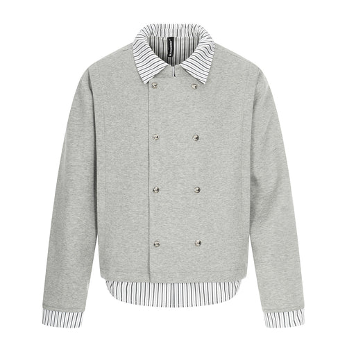 Herren Kurzblouson mit doppelreihiger Knopfleiste und Hemdkragen‑Optik Echoarchiv