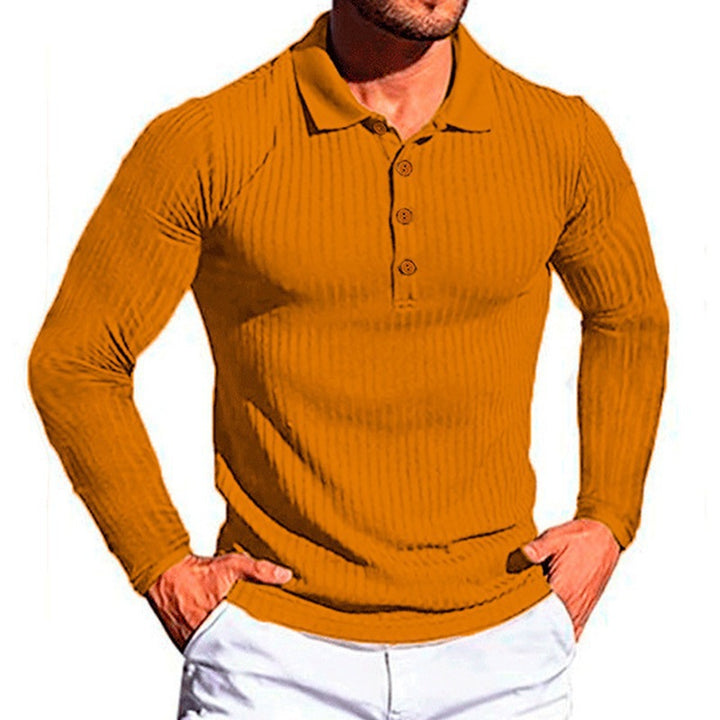 Herren Langarm Poloshirt mit strukturiertem Design Echoarchiv