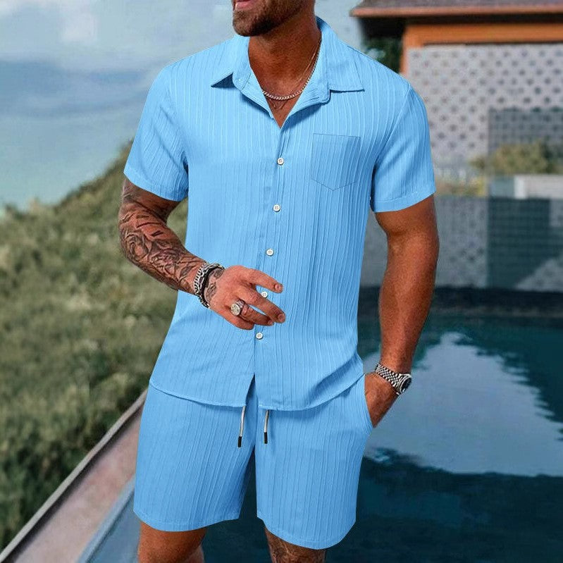 Herren Kurzarmhemd und Shorts Set Echoarchiv