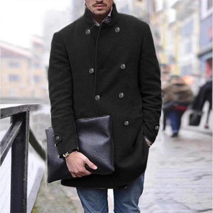 Herren eleganter Wintermantel mit doppelter Knopfleiste und wärmendem Innenfutter Echoarchiv