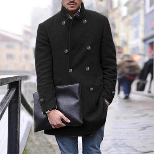 Herren eleganter Wintermantel mit doppelter Knopfleiste und wärmendem Innenfutter Echoarchiv
