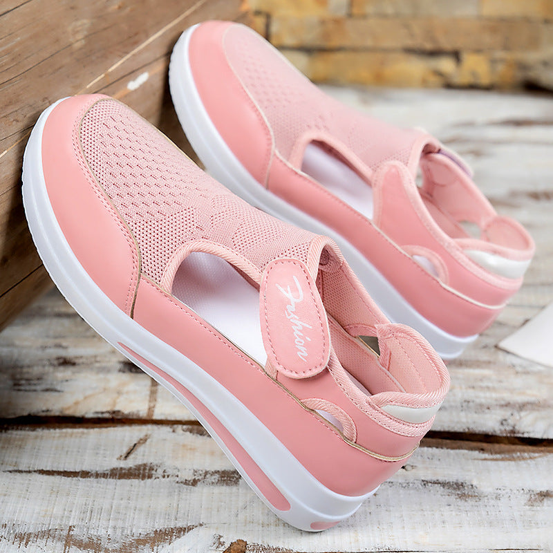 Damen nan ergonomischer Mary-Jane Schlupfsneaker aus 3D-Strick mit Klettverschluss und stoßdämpfender Plateau-Laufsohle Echo Archiv