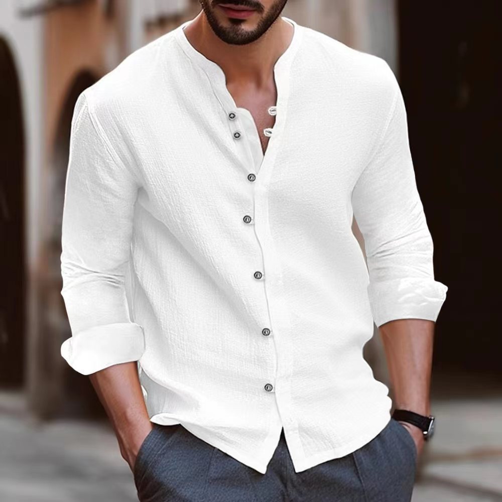 Herren Elegantes Hemd mit Knopfleiste und strukturiertem Design Echoarchiv