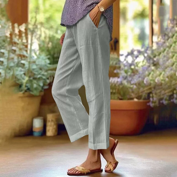 Damen Leinenhose mit weitem Schnitt und praktischen Taschen Echoarchiv