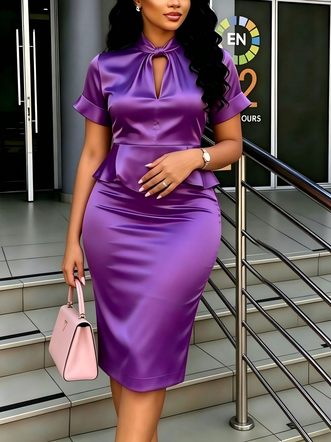 Damen Elegantes Kleid mit dekorativen Rüschendetails Echo Archiv