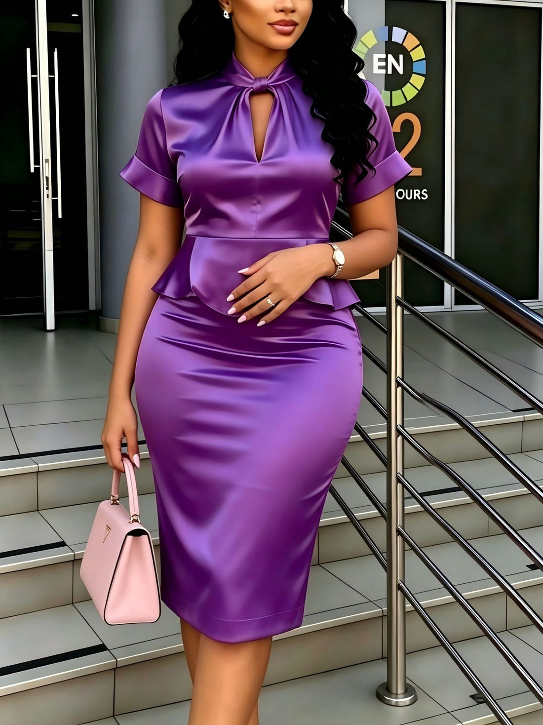 Damen Elegantes Kleid mit dekorativen Rüschendetails – Élara