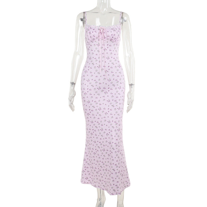 Damen Maxikleid mit zartem floralen Muster und raffinierten Rüschendetails Echo Archiv