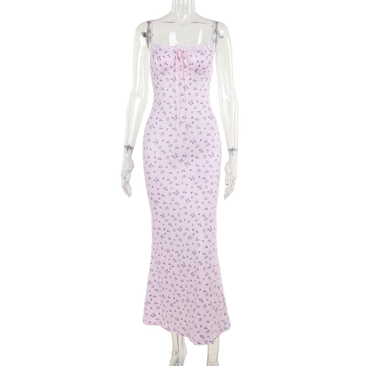 Damen Maxikleid mit zartem floralen Muster und raffinierten Rüschendetails Echo Archiv