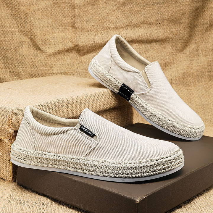 Herren Espadrille-Slipper aus Canvas mit geflochtenem Jutebesatz – Tavélo