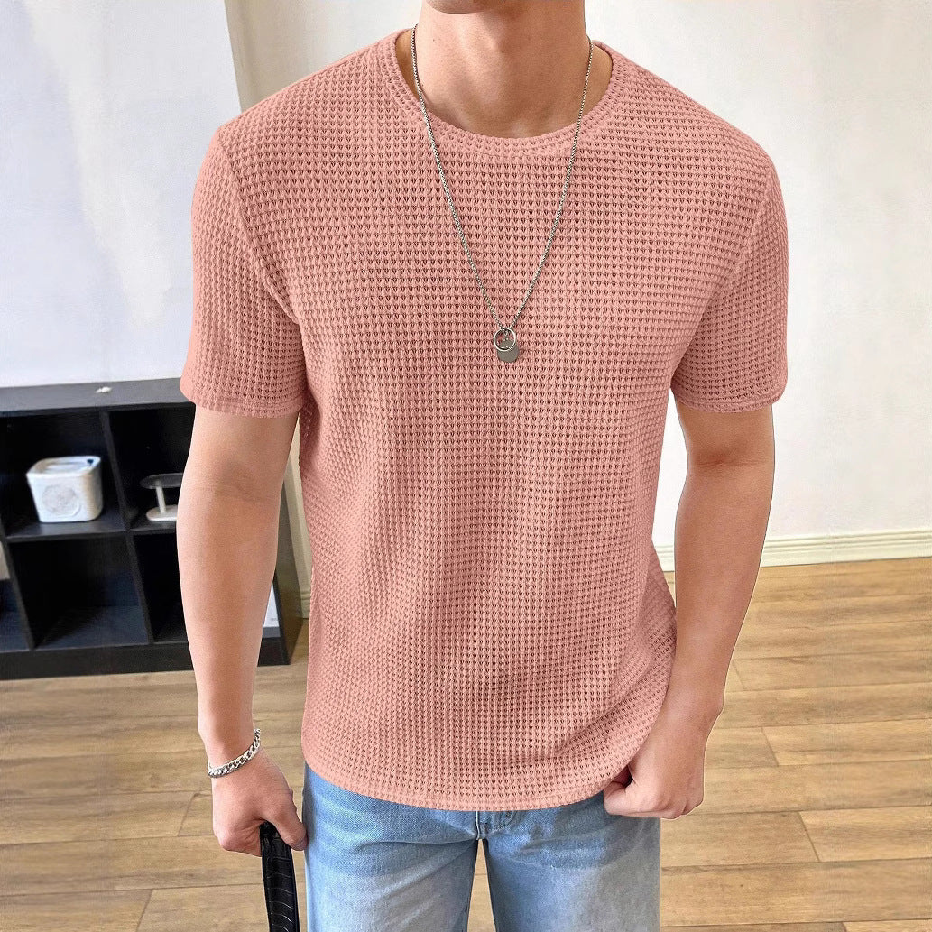 Herren lässiges Struktur-T-Shirt aus atmungsaktivem Material Echoarchiv