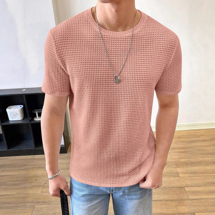 Herren lässiges Struktur-T-Shirt aus atmungsaktivem Material Echoarchiv