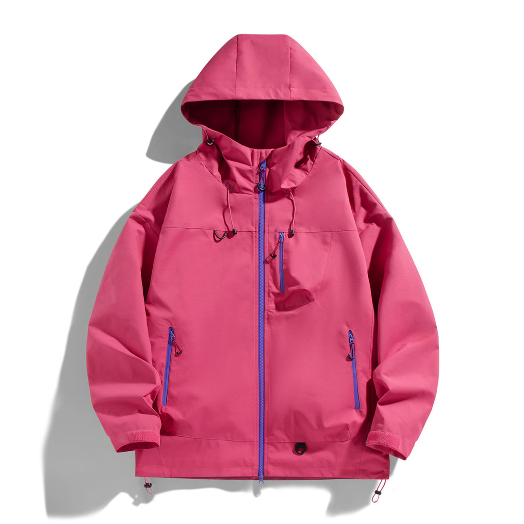 Herren wasserdichte Outdoor-Jacke mit verstellbarer Kapuze und praktischen Reißverschlusstaschen Echoarchiv