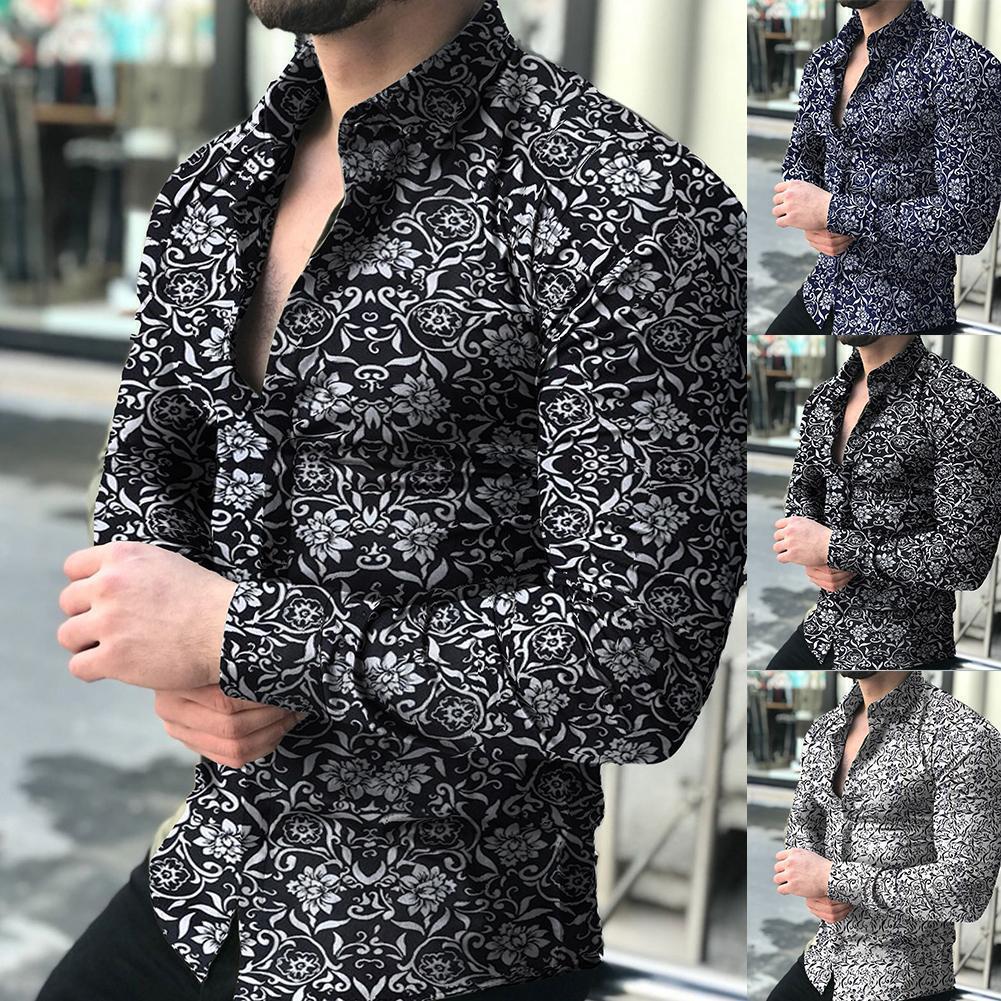 Herren nan figurbetontes Langarmhemd mit feinem Ornamentmuster und stretch Baumwollmischung Echo Archiv