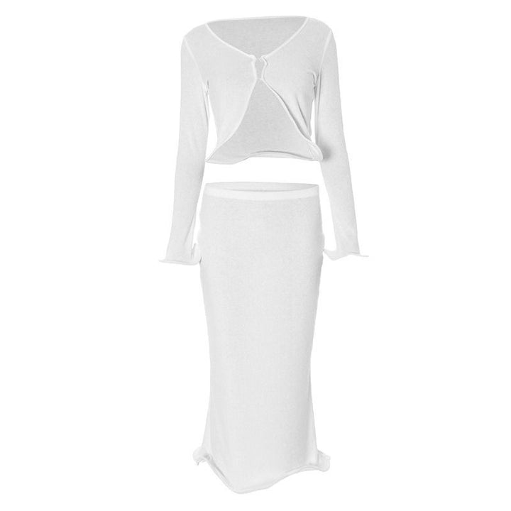Damen festliches Ensemble mit enganliegendem Rock und elegantem Cardigan Echo Archiv