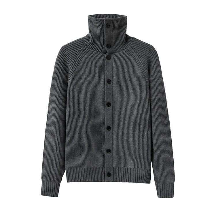 Herren Strickjacke mit weichem Rippstrickmuster und Button-Down-Kragen Echoarchiv