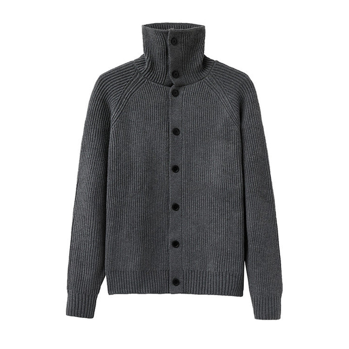 Herren Strickjacke mit weichem Rippstrickmuster und Button-Down-Kragen Echoarchiv