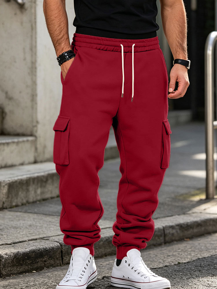 Herren Cargo-Jogginghose aus Baumwollfleece mit elastischem Bund und Beinbündchen Echoarchiv