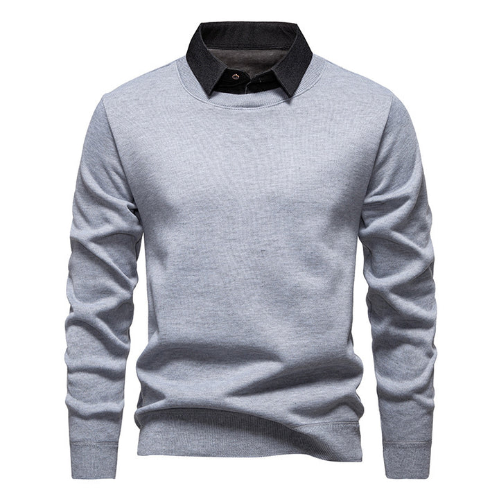 Herren nan Feinstrickpullover mit integriertem Hemdkragen und schmaler Silhouette Echo Archiv
