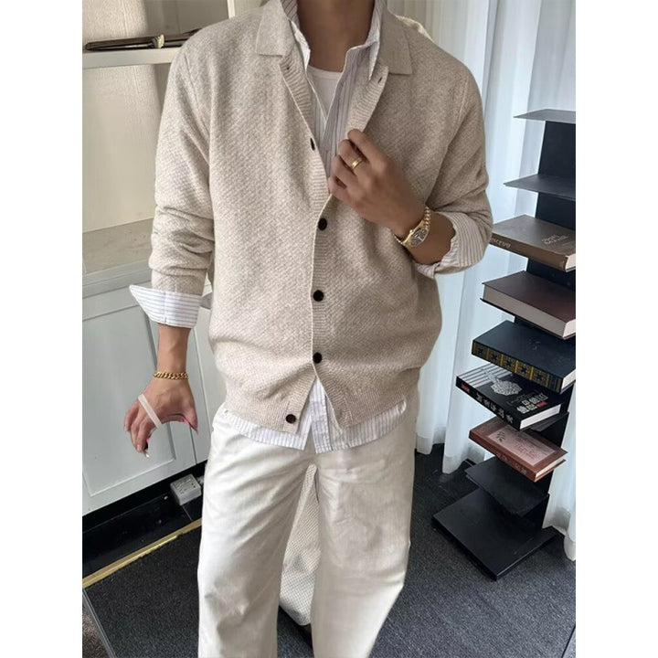 Herren Modische Strickjacke mit Knopfleiste Echo Archiv
