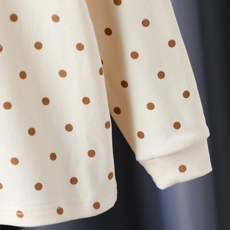 Mädchen Langarmshirt mit niedlichen Punkten und charmantem Applikationsdetail Echo Archiv