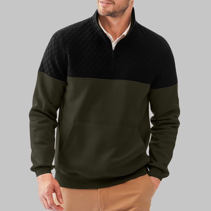 Herren Sportiver Pullover mit Stehkragen und Taschen Echoarchiv