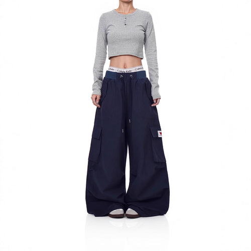 Damen Weitgeschnittene Cargo-Hose Echoarchiv 1787981945