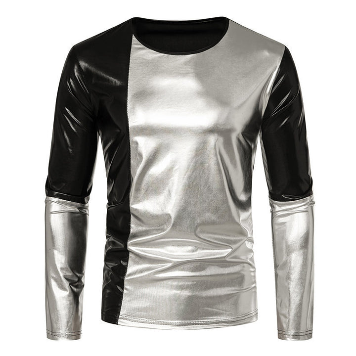 Herren Modisches Metallic Langarmshirt mit eleganten Kontrasten Echoarchiv