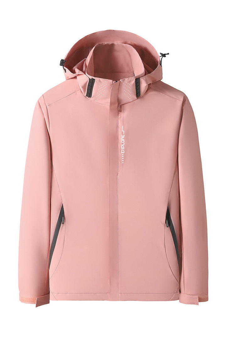Damen Softshell Outdoorjacke mit abnehmbarer Kapuze, winddichter Membran und atmungsaktivem Meshfutter Echoarchiv