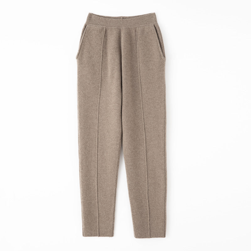 Damen Strickhose mit schmaler Beinform, elastischem Bund und Bügelfalte Echoarchiv