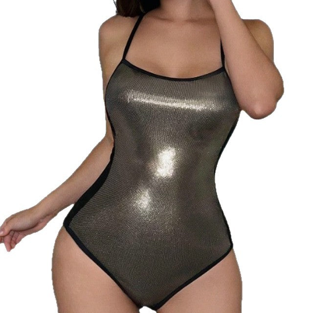 Damen Glamouröser Mesh-Badeanzug Echo Archiv