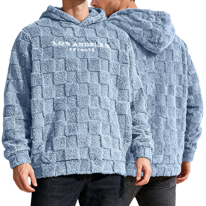 Herren Fleece Kapuzenpullover mit strukturiertem Waffelmuster Echoarchiv