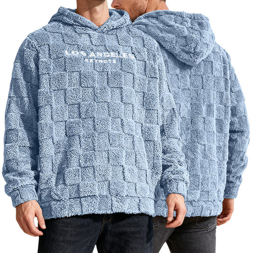 Herren Fleece Kapuzenpullover mit strukturiertem Waffelmuster Echoarchiv