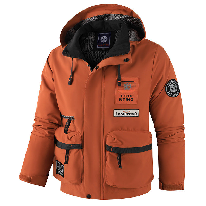 Herren nan technische Fieldjacke mit Kapuze und multifunktionalen Taschen, wasserabweisende Softshell Echo Archiv