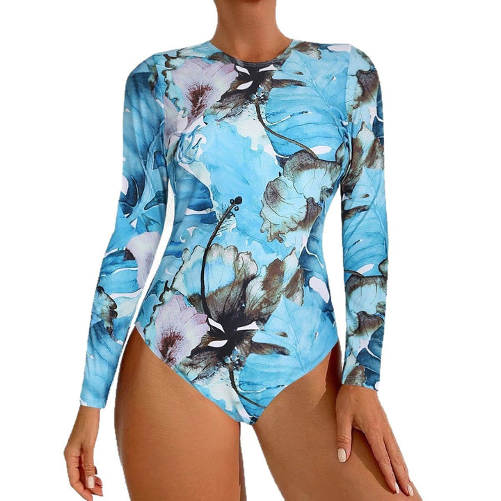 Damen Langarm-Badeanzug mit eleganter Marmor-Optik Echo Archiv