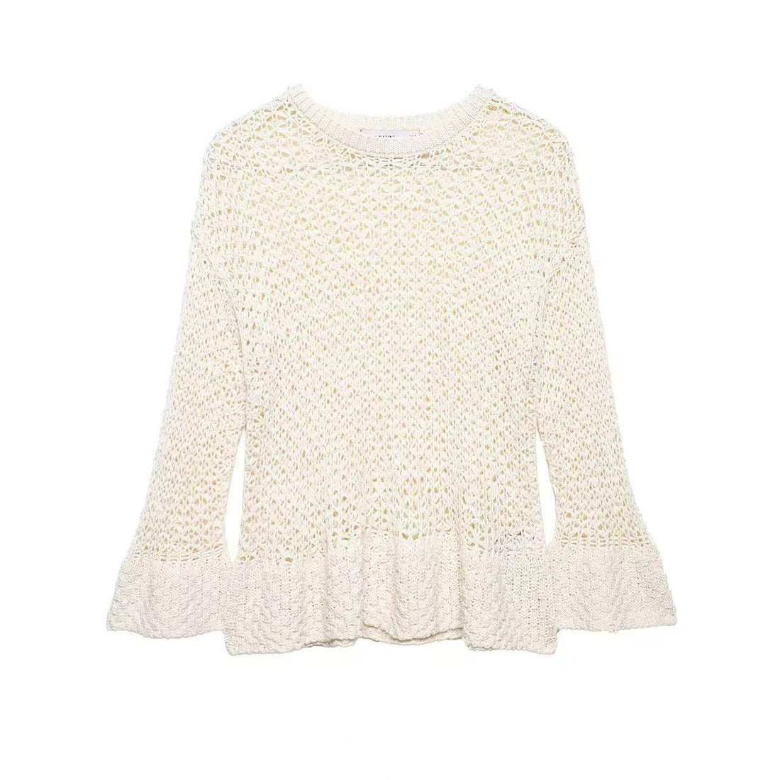 Damen Häkelpullover mit Volantärmeln und Ajourstruktur Echoarchiv