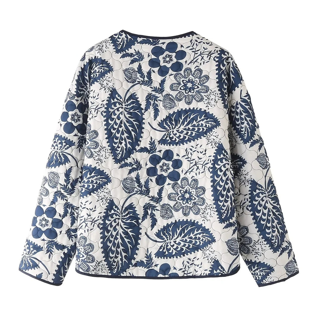 Damen nan gesteppte Kurzjacke im Kimono-Look mit floralem Steppmuster Echo Archiv