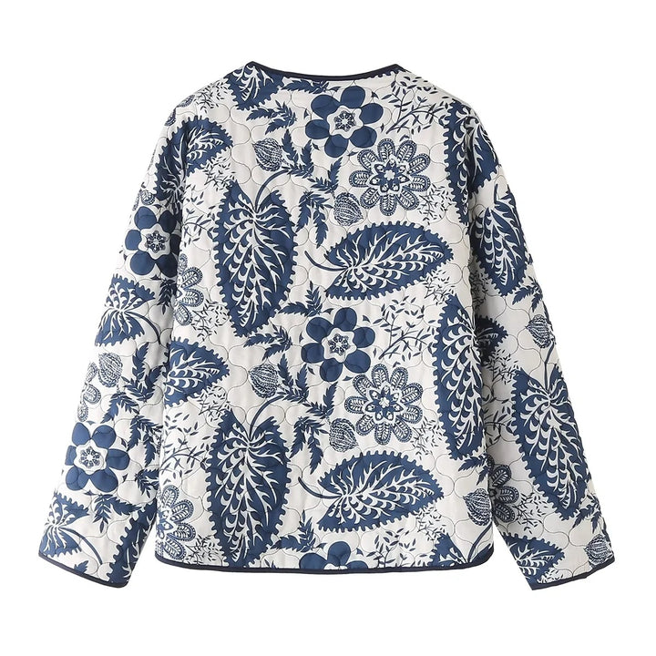 Damen nan gesteppte Kurzjacke im Kimono-Look mit floralem Steppmuster Echo Archiv