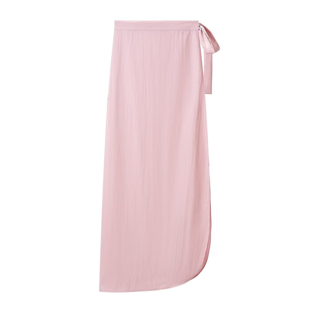 Damen Dreiteiliges Relax-Loungewear-Set mit Stehkragen, elastischer Highwaist-Hose und Wickelrock Echo Archiv