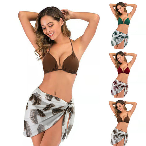 Damen Triangel-Bikini mit verstellbaren Trägern und floralem Sarong Echo Archiv