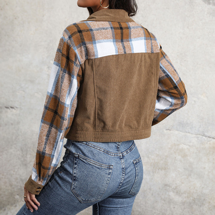 Damen Modische Karo-Cordjacke Echo Archiv