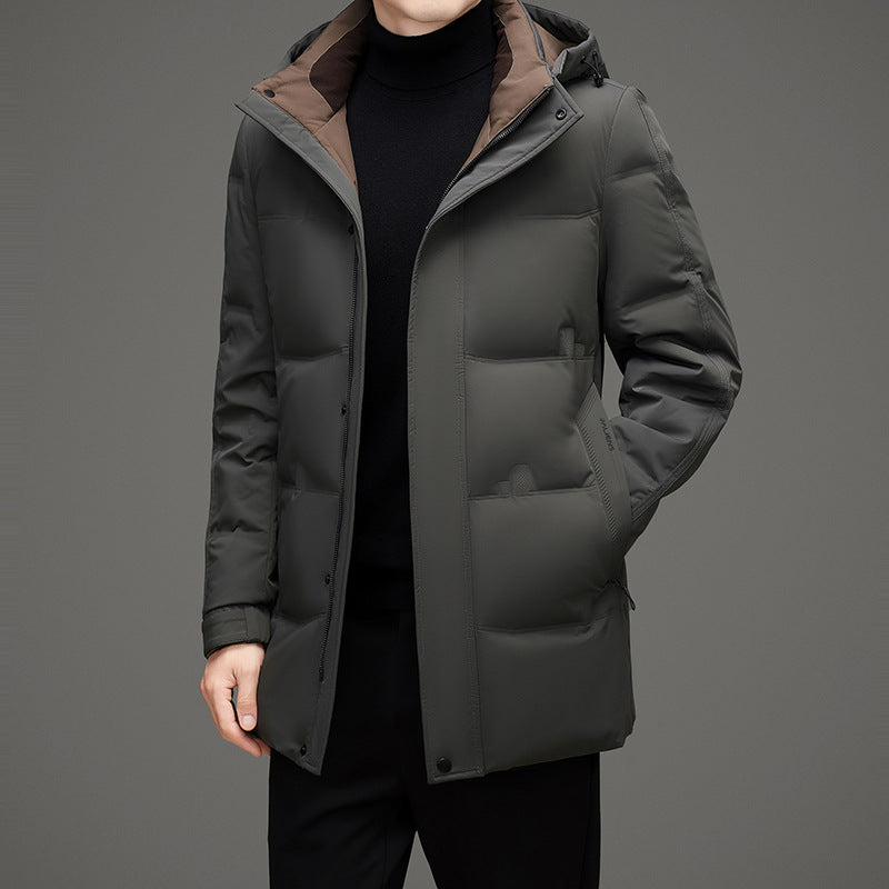 Herren Wattierte Kapuzen-Steppjacke mit verlängertem Schnitt und winddichter Membran Echo Archiv